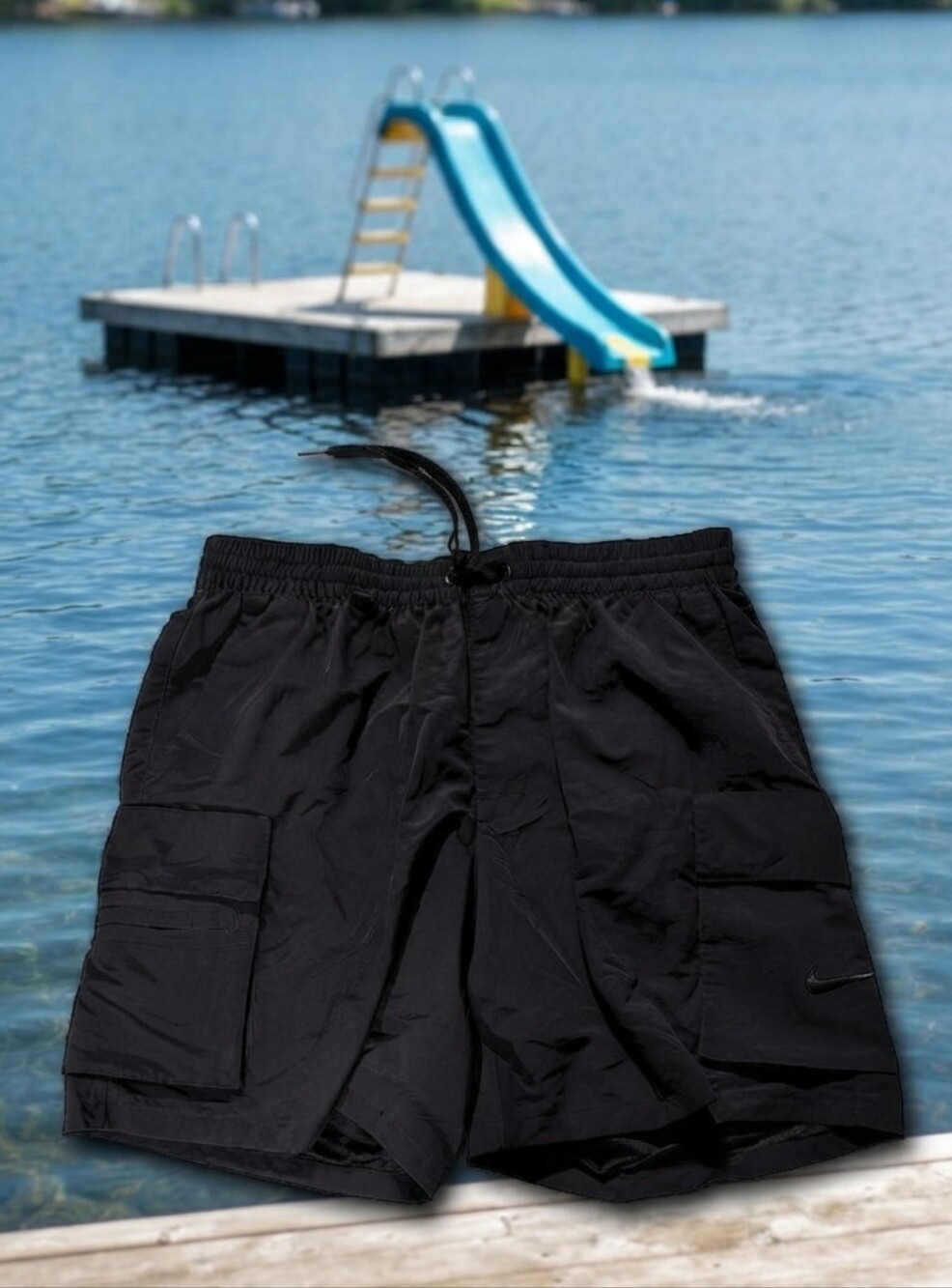 Nike Men’s Black Swim Trunks with Cargo Pockets